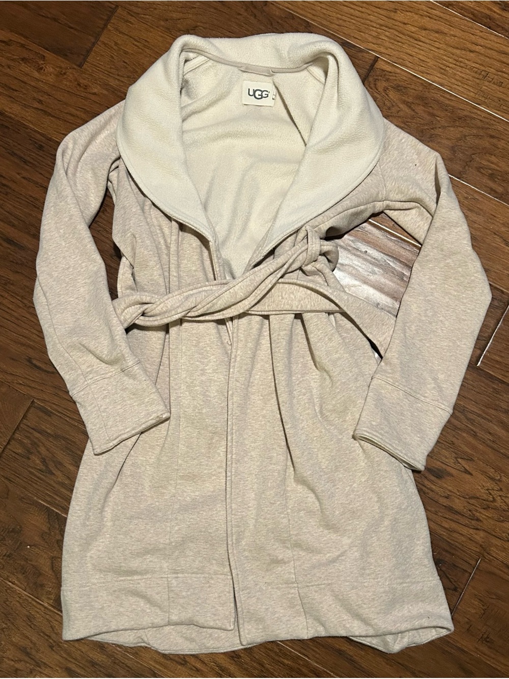 UGG Neutral Wrap Robe with Shawl Collar - Oatmeal XS